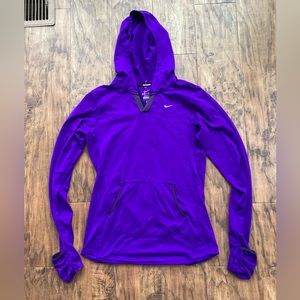 Nike Dri Fit Women’s Long Sleeve Purple Front Zip Running Shirt